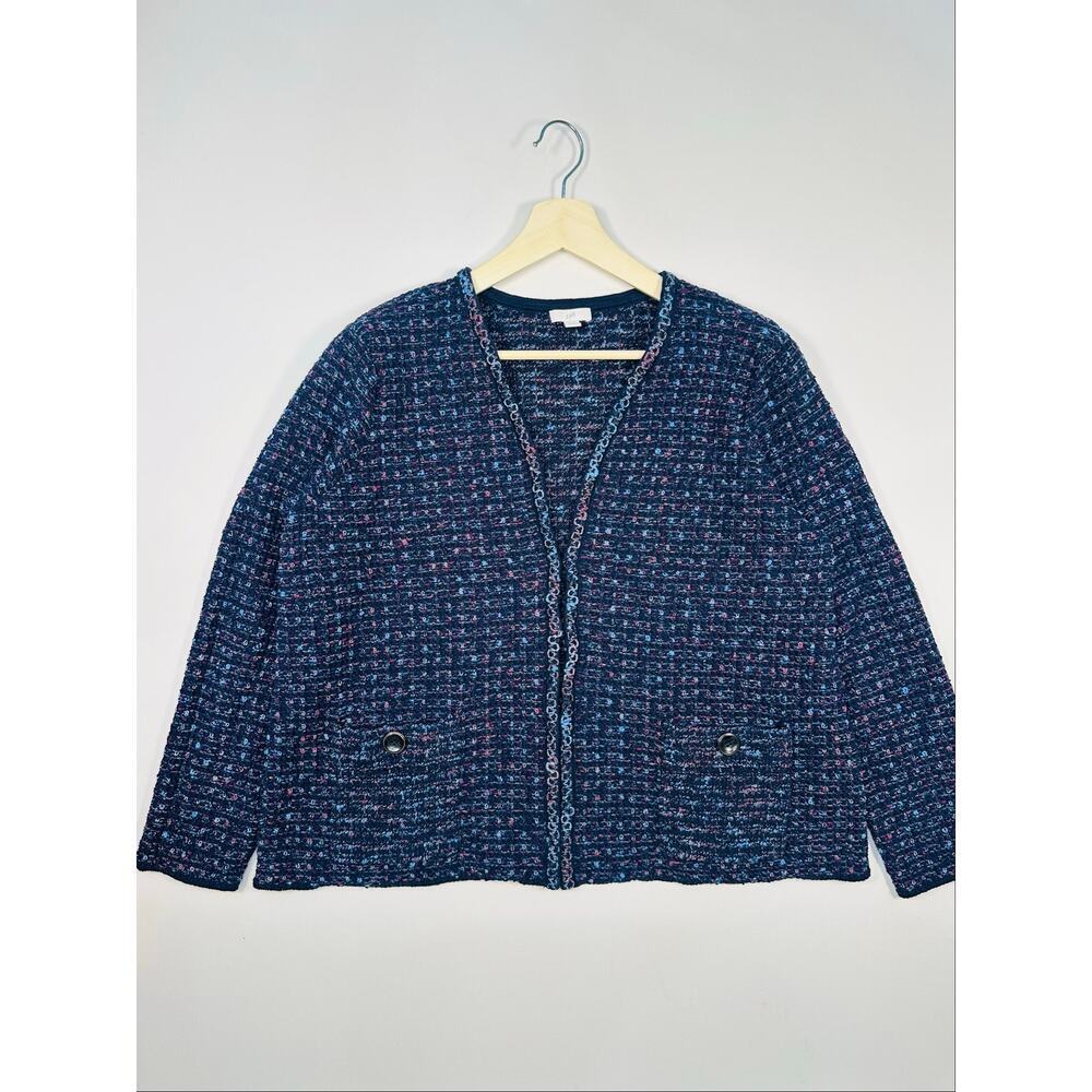 J. Jill Tweed Textured Cardigan Sweater Jacket Size XL